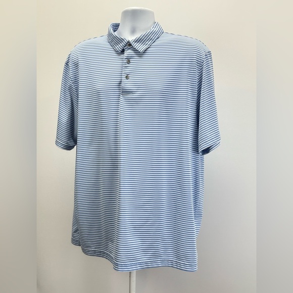 PRO TOUR Men's classic blue and white stripe Cool Play golf polo size XL - Picture 5 of 12